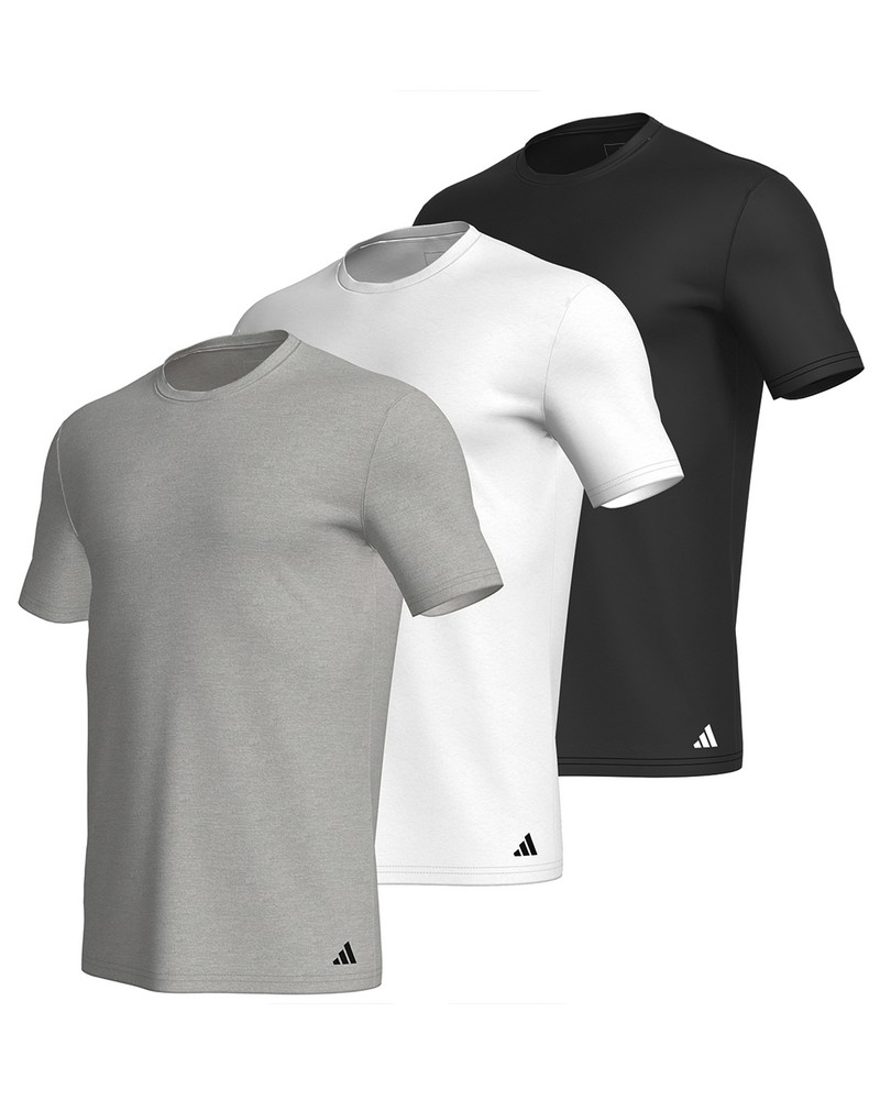 Lot de 3 t-shirts 100% Coton Adidas Active Core (Gris/Blanc/Noir)