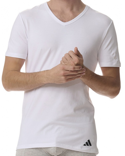 Lot de 2 t-shirts col V Adidas Active Flex Coton (Blanc)