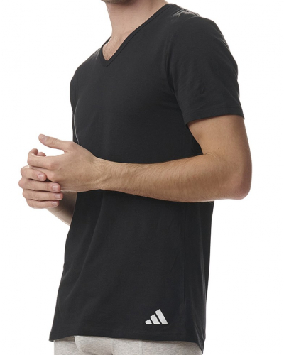 Pack of 2 V-neck t-shirts Adidas Active Flex Coton (Black)
