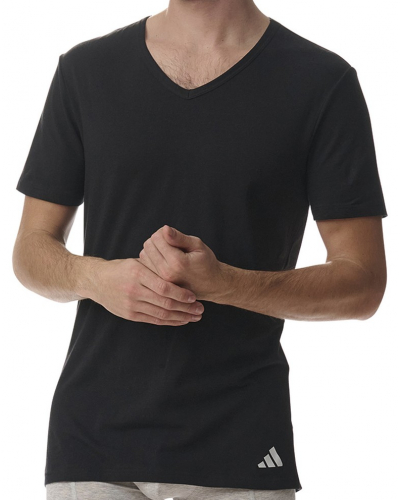 Pack of 2 V-neck t-shirts Adidas Active Flex Coton (Black)