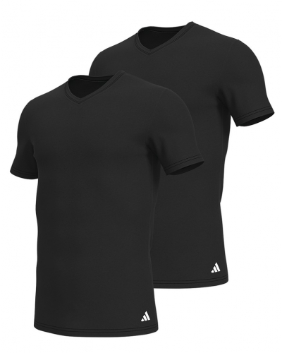 Pack of 2 V-neck t-shirts Adidas Active Flex Coton (Black)