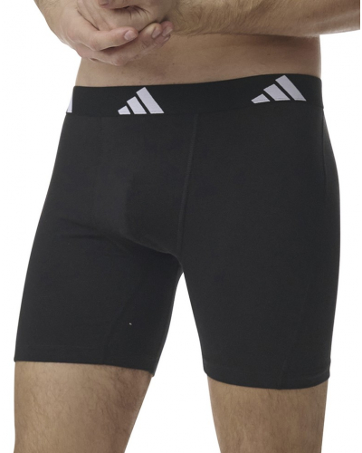 Pack of 3 long boxers Adidas Active Flex Coton (Imprimé Noir/Noir/Bleu)