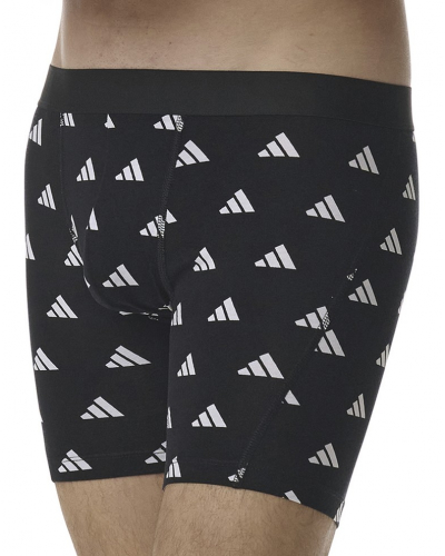 Lot de 3 boxers longs Adidas Active Flex (Imprimé Noir/Noir/Bleu)