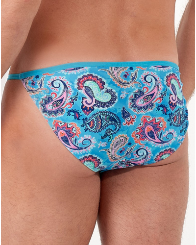 Tanga en microfibra HOM Funky Styles (Imprimé turquoise)