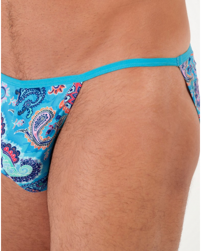 Microfibre tanga HOM Funky Styles (Imprimé turquoise)