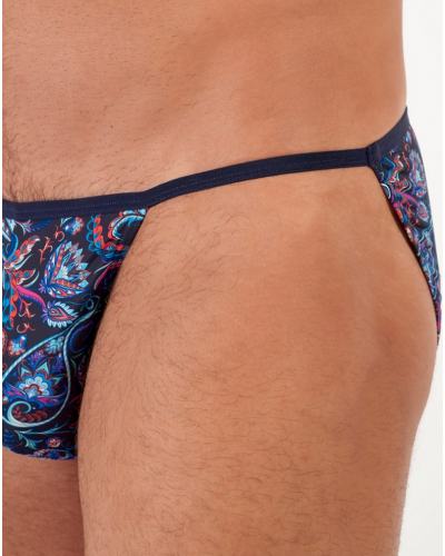 Microfibre tanga HOM Funky Styles (Imprimé bleu marine)