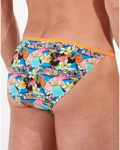 Tanga en microfibra HOM Funky Styles (Imprimé orange)