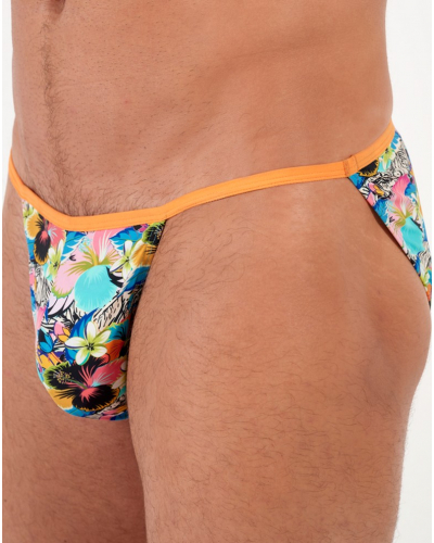 Tanga en microfibre HOM Funky Styles (Imprimé orange)