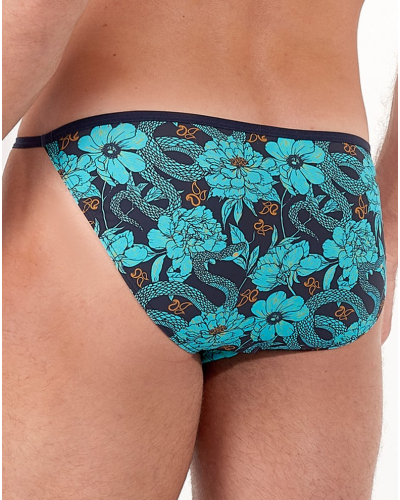 Microfibre tanga HOM Funky Styles (Imprimé bleu)