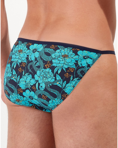 Tanga en microfibra HOM Funky Styles (Imprimé bleu)