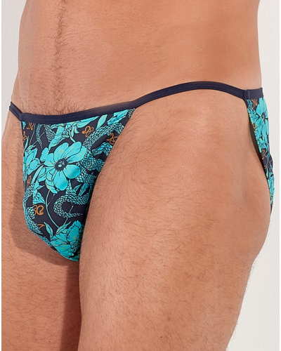 Microfibre tanga HOM Funky Styles (Imprimé bleu)