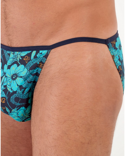 Tanga en microfibre HOM Funky Styles (Imprimé bleu)