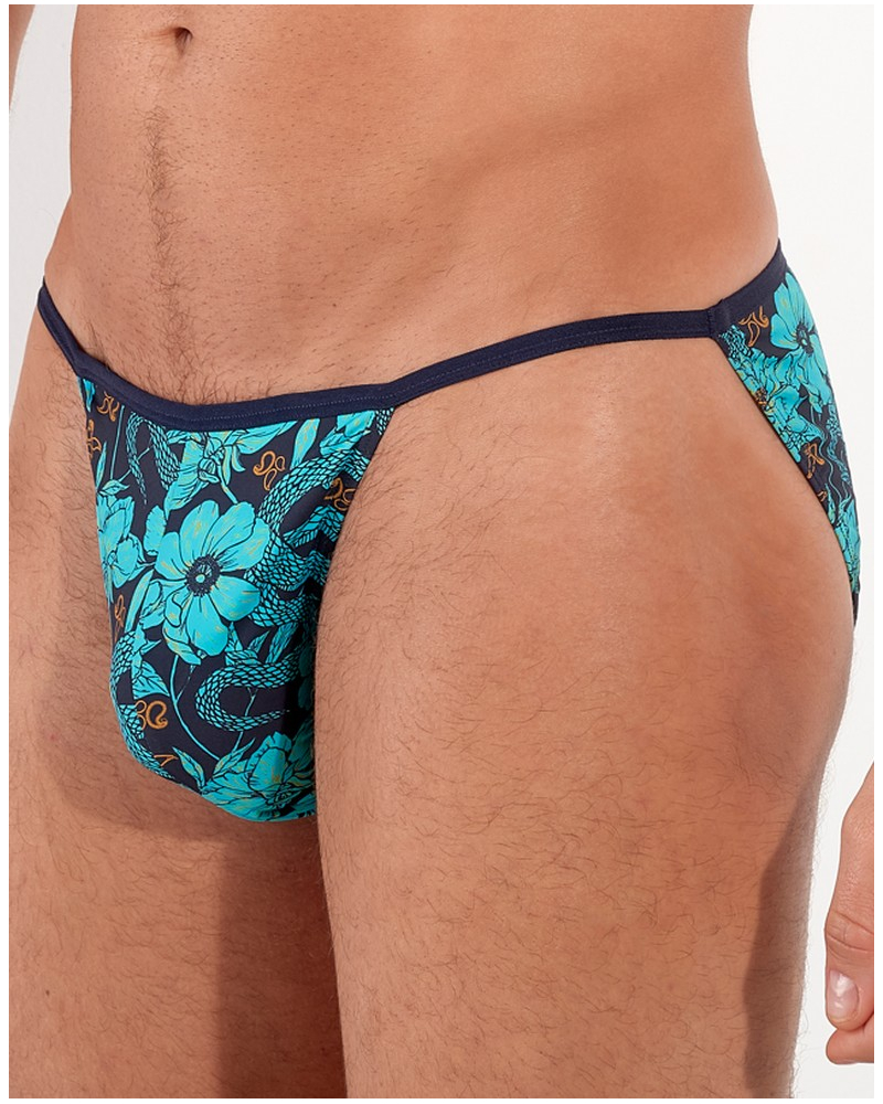 Microfibre tanga HOM Funky Styles (Imprimé bleu)