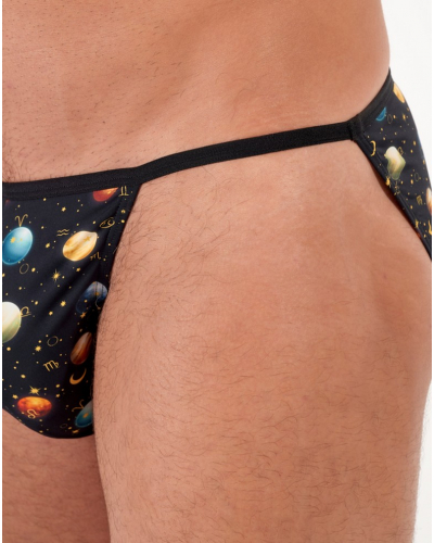 Tanga en microfibra HOM Funky Styles (Imprimé noir)