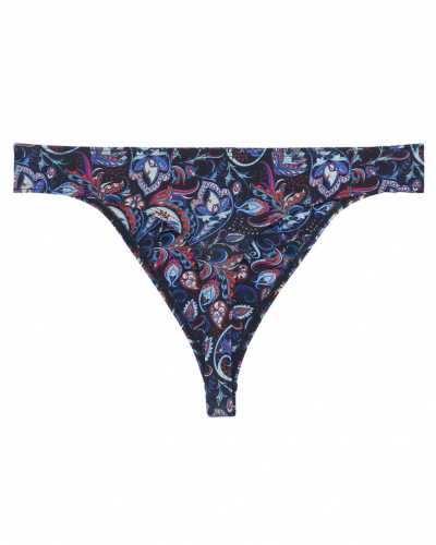 Tanga en microfibra HOM Funky Styles (Imprimé Bleu Marine)