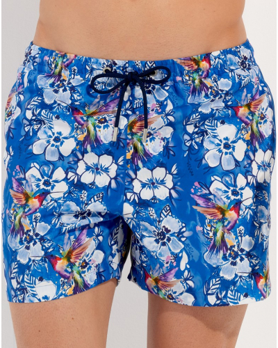 Swim short HOM Colibris (Bleu imprimé)