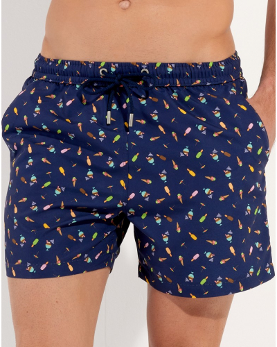 Short de bain HOM Summer (Navy imprimé)