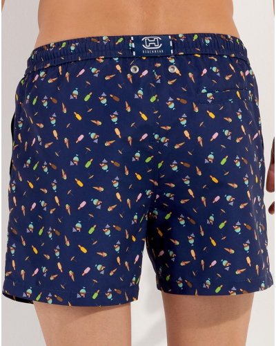 Short de bain HOM Summer (Navy imprimé)