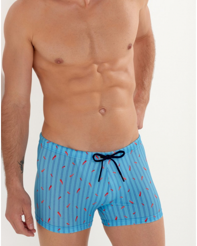 Shorty de baño HOM Espelette (Turquoise imprimé)