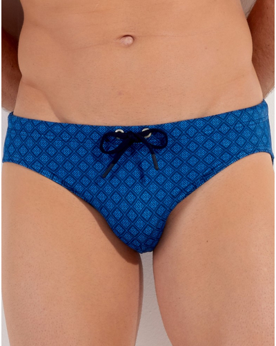 Slip de bain mini HOM Hendaye (Bleu imprimé)