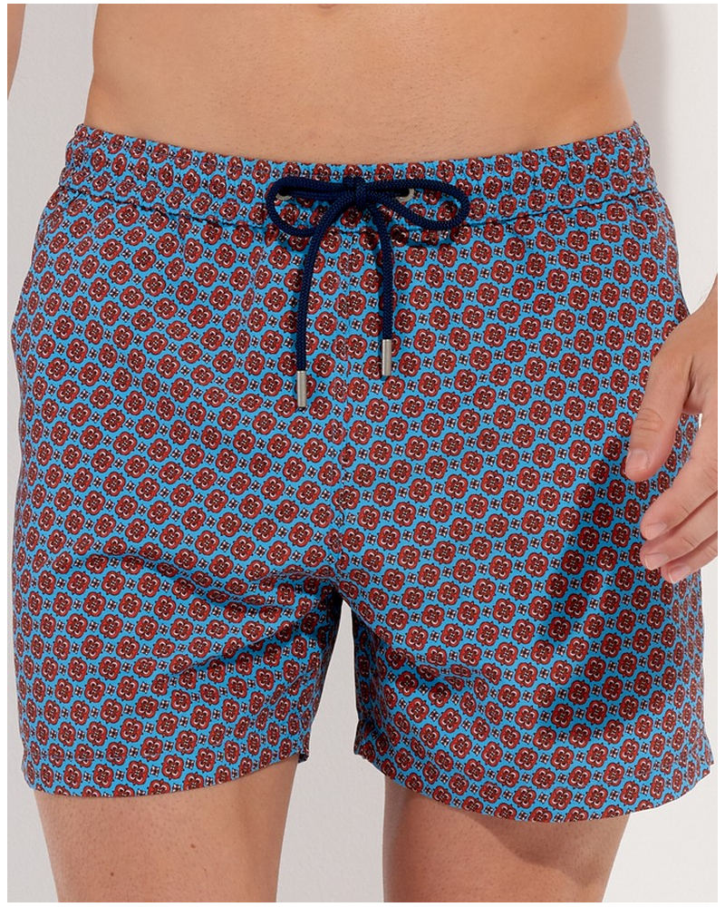 Swim short HOM Anglet (Turquoise imprimé)