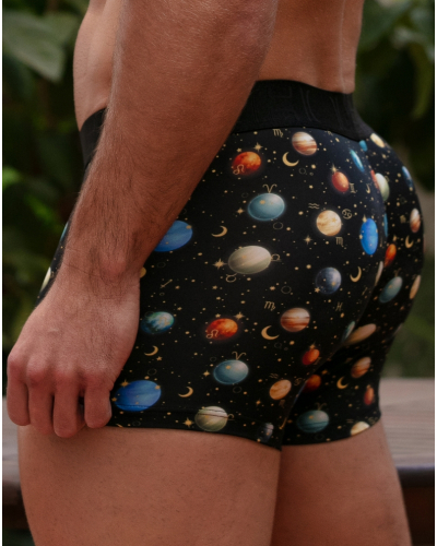 Boxer HO1 en microfibre HOM Funky Styles (Imprimé noir)