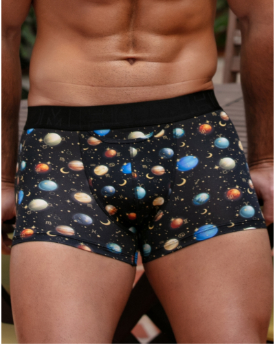 Boxer HO1 en microfibre HOM Funky Styles (Imprimé noir)