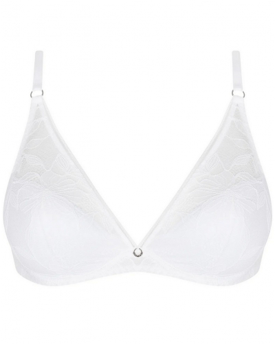 Underwired plunge half foam bra Antigel Dentelle Rebelle (White)