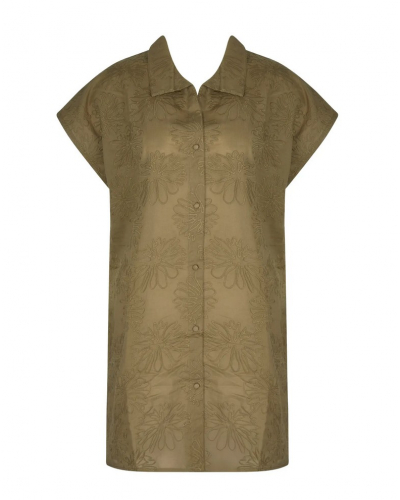 Camisa de playa 100% algodón Antigel La Bohème (Kaki Bronze)