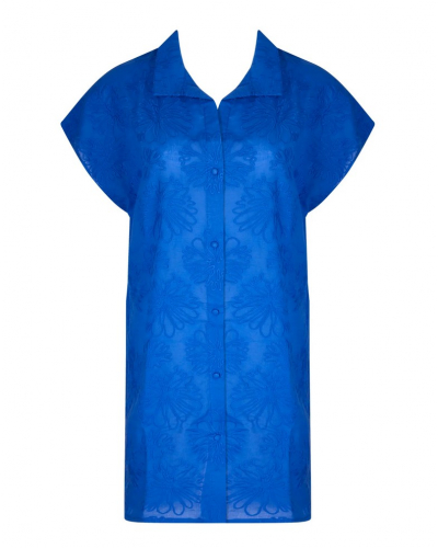 Chemise de plage 100% coton Antigel La Bohème (Bleu Tonic)