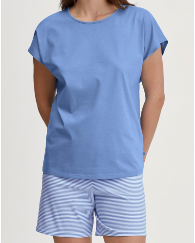 Short pyjamas Calida Lovely Nights 100% cotton (Hydrangea Blue)