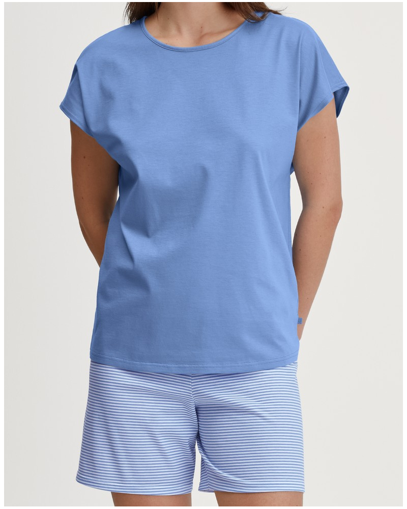 Pijama short Calida Lovely Nights 100% algodón (Hydrangea Blue)