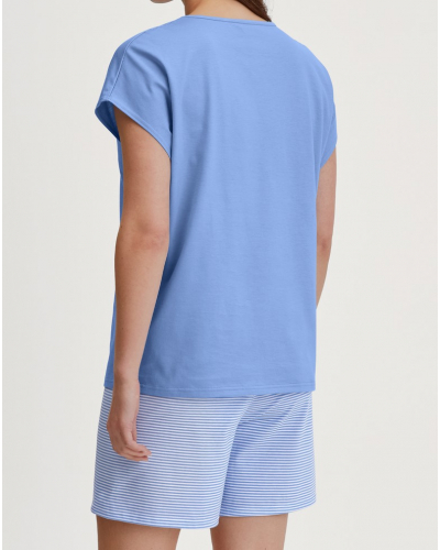 Pijama short Calida Lovely Nights 100% algodón (Hydrangea Blue)