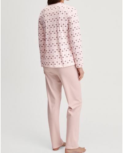 Pyjamas Calida Midnight Flowers 100% cotton (Pearl Blush)