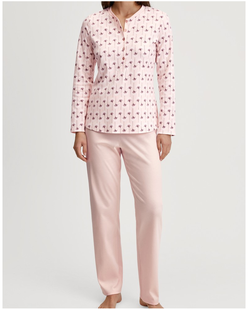 Pyjama Calida Midnight Flowers 100% coton (Pearl Blush)
