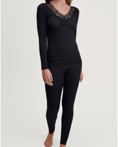 Long-sleeved top Calida Glam Wool & Silk (Black)