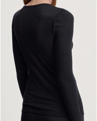 Long-sleeved top Calida Glam Wool & Silk (Black)