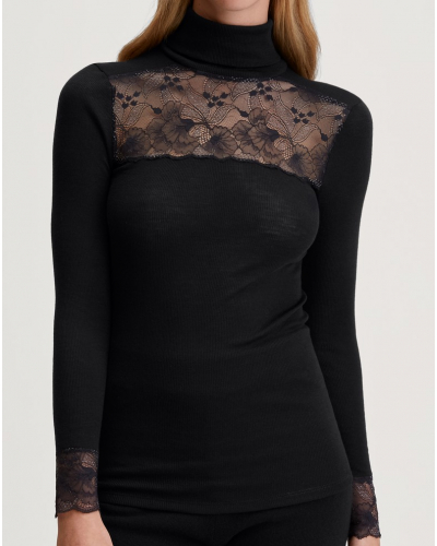 Pull col roulé Calida Laine & Soie Glam (Noir)