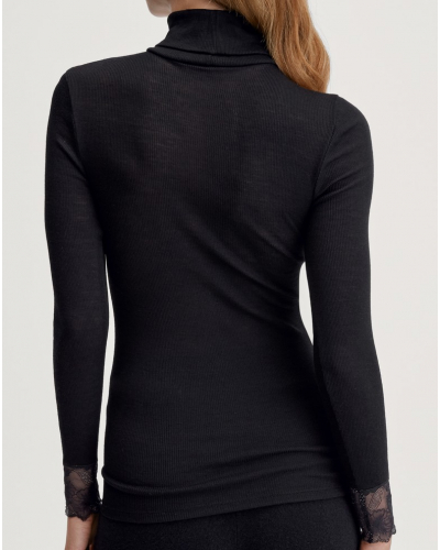Pull col roulé Calida Laine & Soie Glam (Noir)