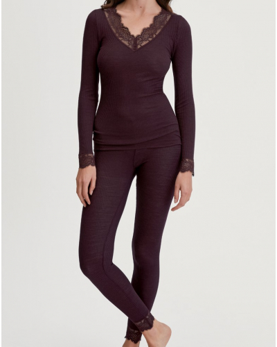 Long-sleeved top Calida Joy Wool & Silk (Black Cherry)