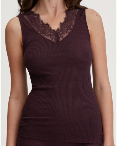 Camisetas tirantes Calida Joy 100% algodón (Black Cherry)