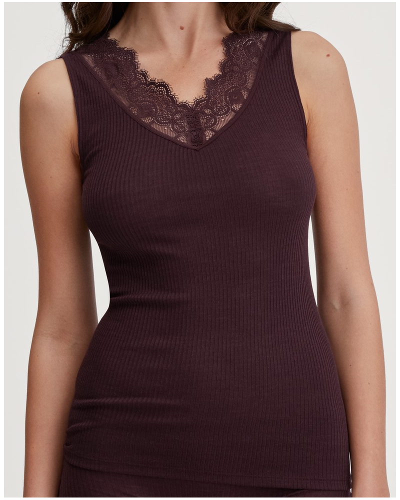 Camisetas tirantes Calida Joy 100% algodón (Black Cherry)