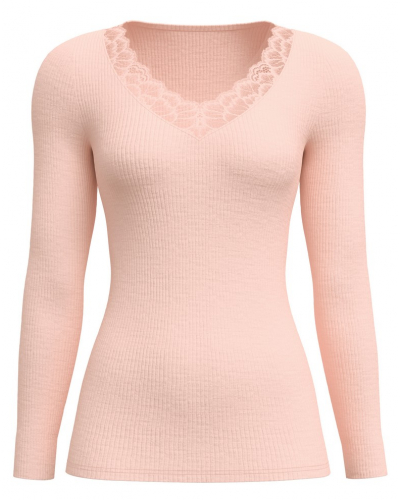 Long sleeves top Calida Joy Wool & Silk (Pearl Blush)