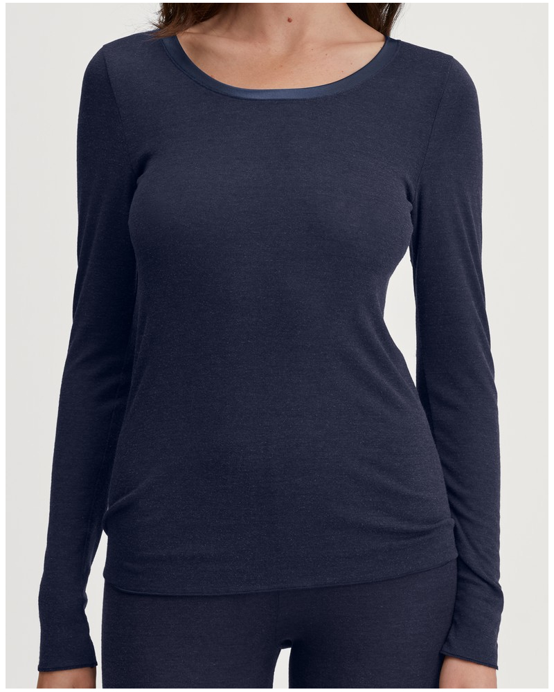 Long sleeves top Calida True Confidence Wool & Silk (Evening Blue)