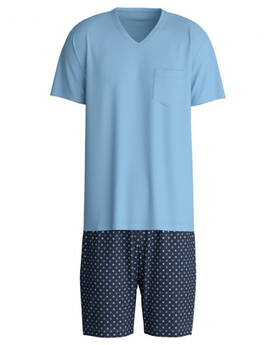 Pyjama short Calida Relax 100% coton interlock (Glacier Lake)
