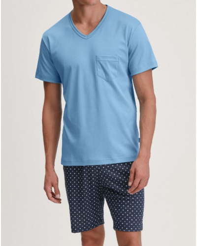 Pijama short Calida Relax 100% algodón interlock (Glacier Lake)