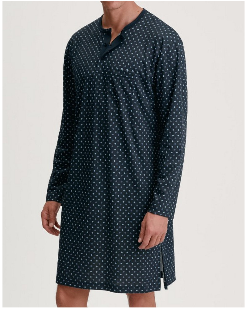 Camisone mangas largas Calida Relax Streamline 100% algodón interlock (Saphir Blue)