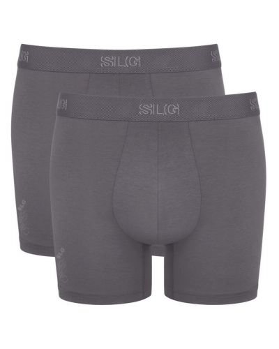 Set of 2 cotton long boxer shorts Sloggi SLG Base (Shiver)