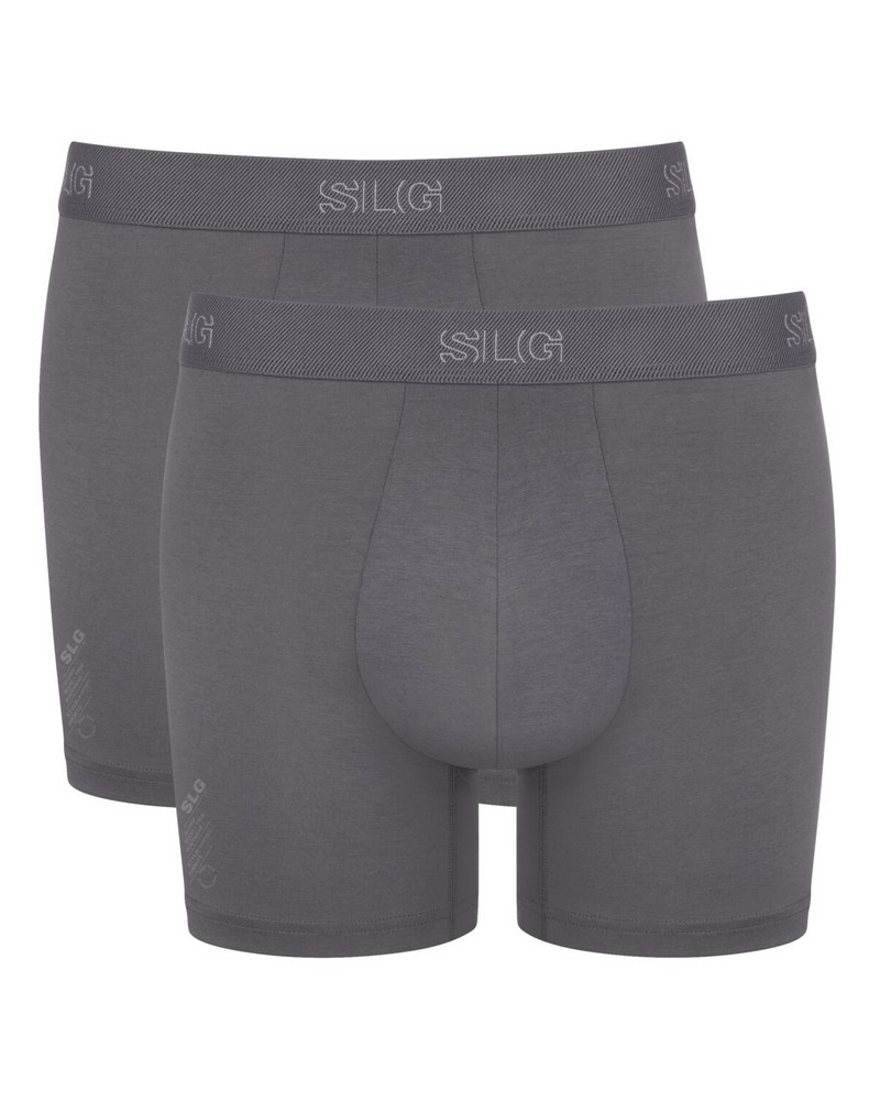 Set of 2 cotton long boxer shorts Sloggi SLG Base (Shiver)