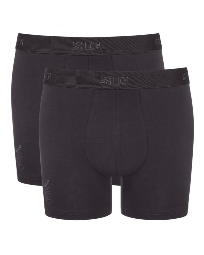 Lot de 2 boxers longs en coton Sloggi SLG Base (Charcoal)